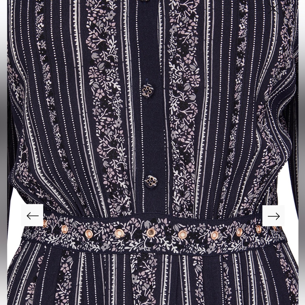 See By Chloe Dress Florence Tie-detailed Flora Crepe De Chine Maxi Dress size 2 - Picture 4 of 16